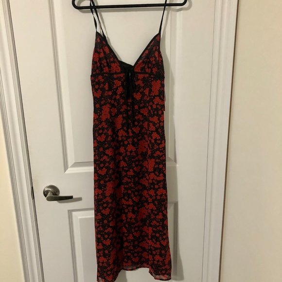 Red & Black Floral print Dress - Picture 8 of 8